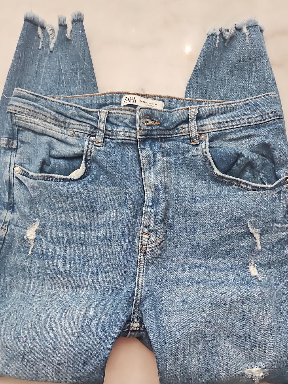ZARA Light Wash Distressed Zara Jeans